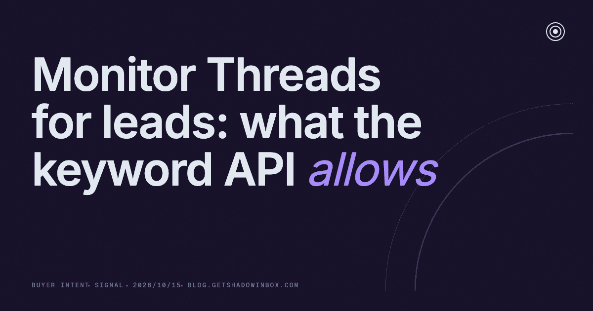 Monitor Threads for leads: what the keyword API allows